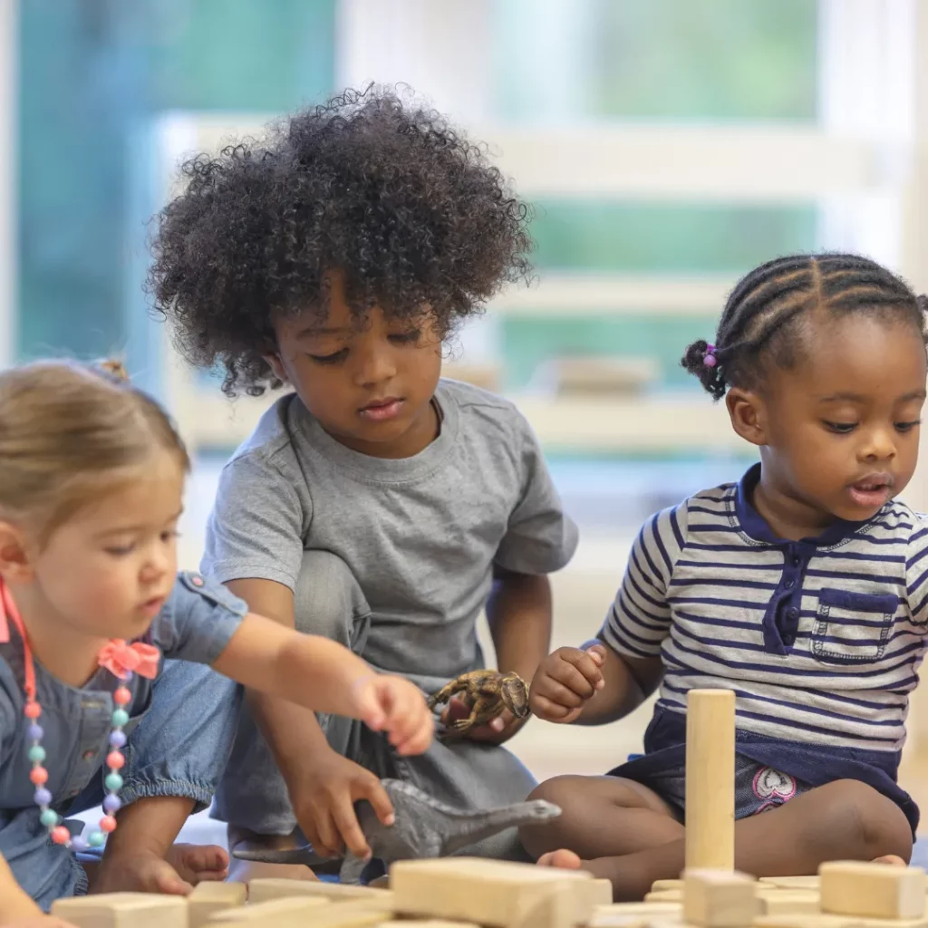 Children playing with blocks